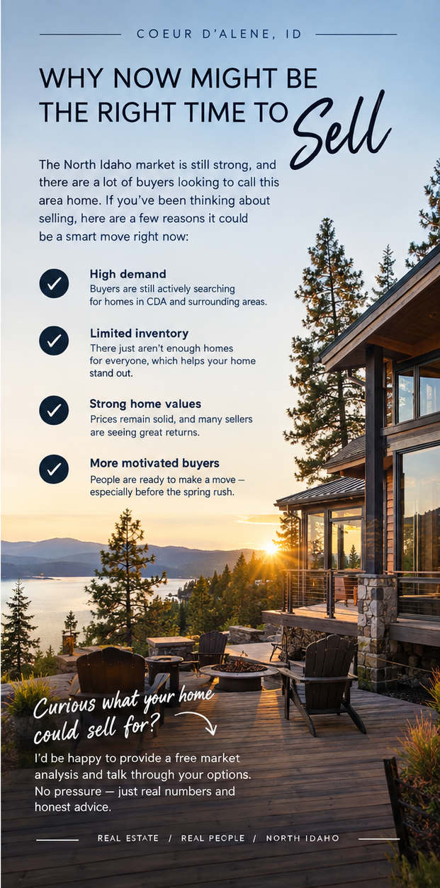 Luxury lakeside deck post explaining why now is the right time to sell